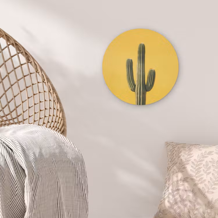 Cactus - Groen - Minimalistisch Akoestische PET Vilt - Rond klein -sfeer4