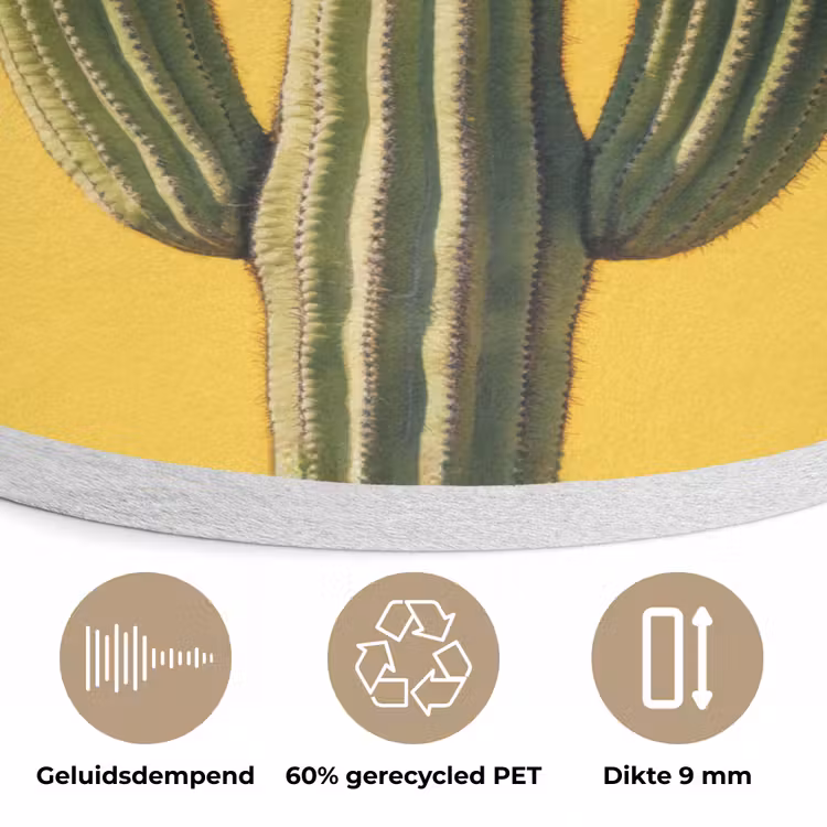 Cactus - Groen - Minimalistisch Akoestische PET Vilt - Rond klein -closeup_NL