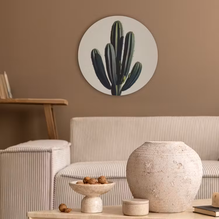 Cactus - Subtiel - Groen Akoestische PET Vilt - Rond klein -sfeer1