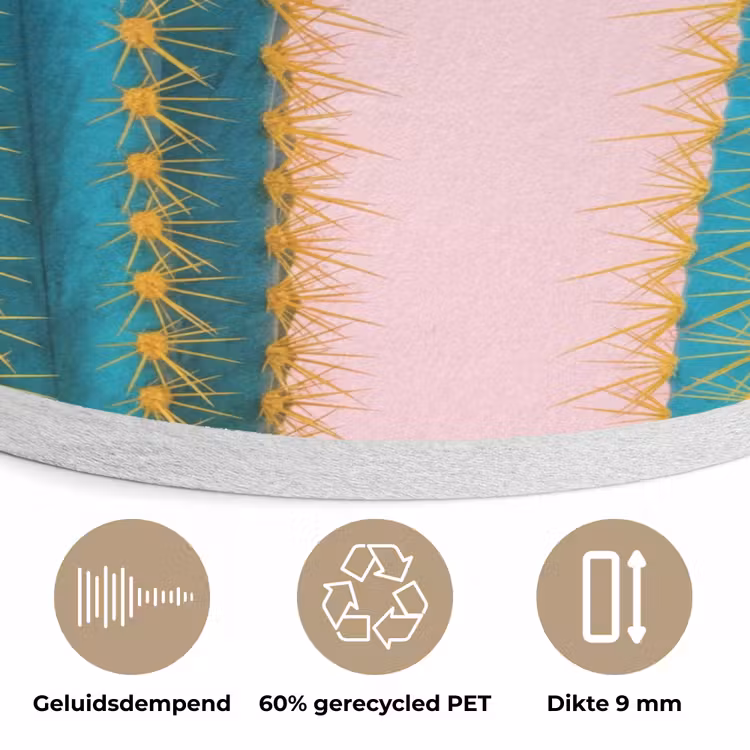 Cactussen - Modern - Pastel Akoestische PET Vilt - Rond klein -closeup_NL