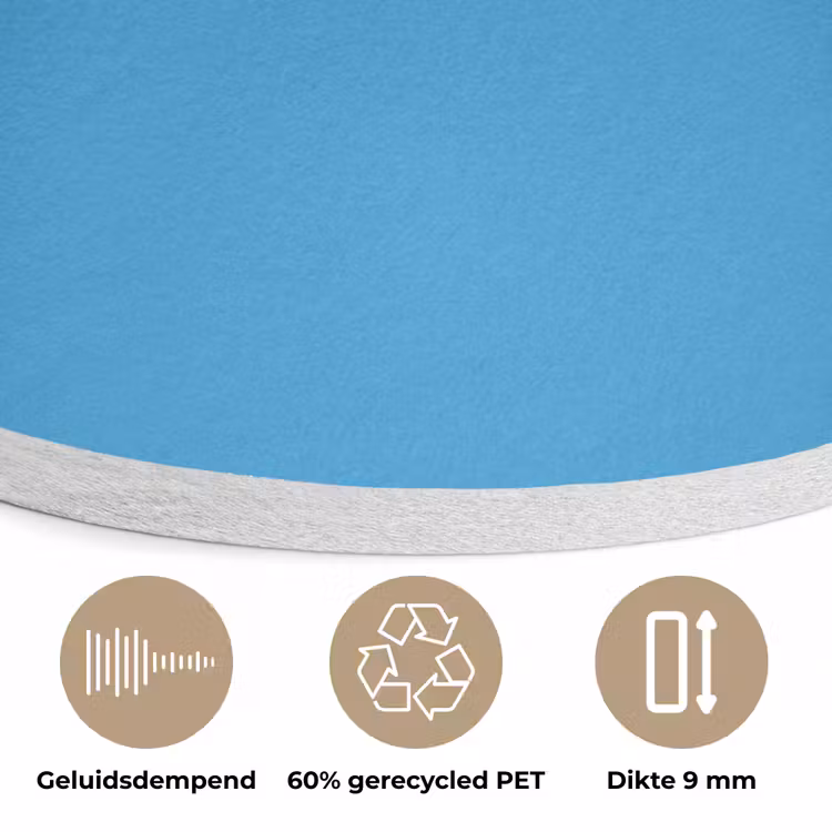 Cerulean - Breeze - Blauw Akoestische PET Vilt - Rond klein 838 -closeup_NL