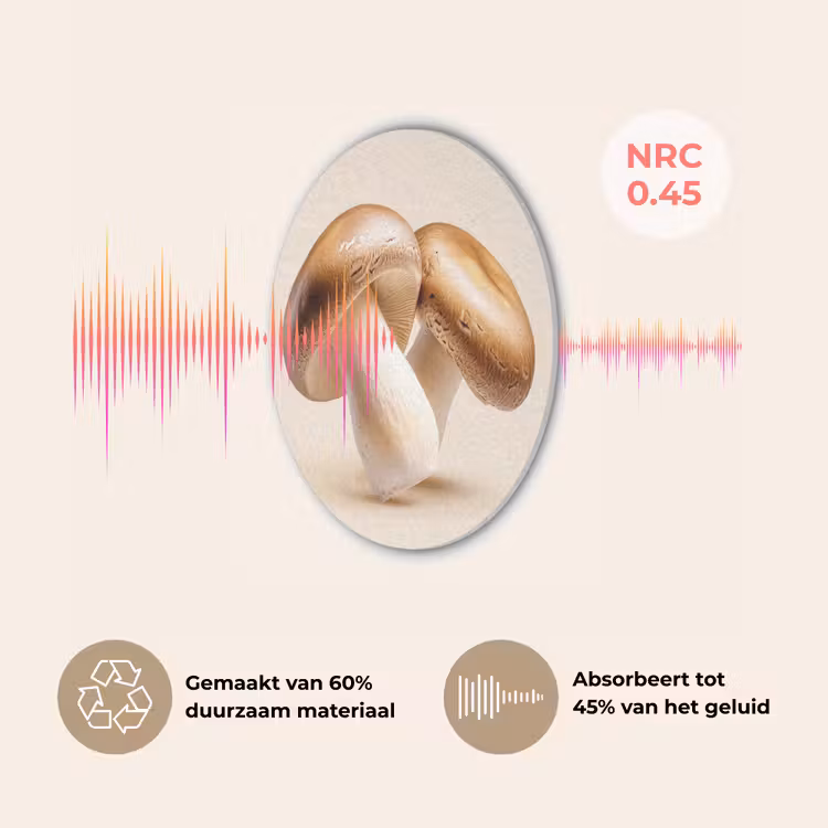 Champignons - Zacht - Beige Akoestische PET Vilt - Rond klein -USP_NL