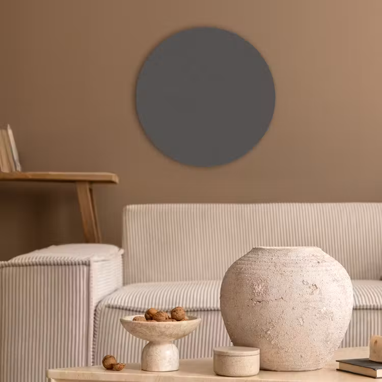 Charcoal - Grijs- Grey Akoestische PET Vilt - Rond klein 838 -sfeer1