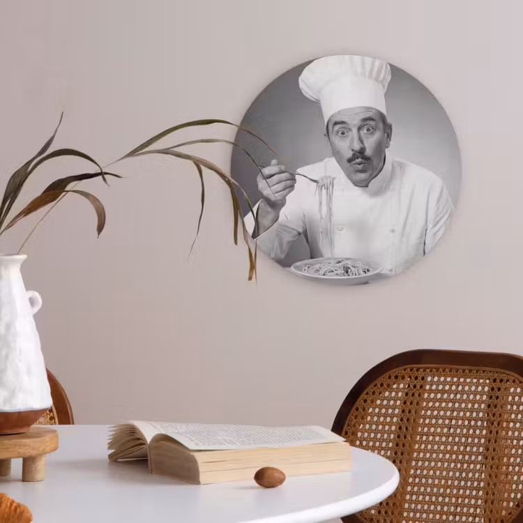 Chef - Spaghetti - Pasta Akoestische PET Vilt - Rond klein -sfeer3