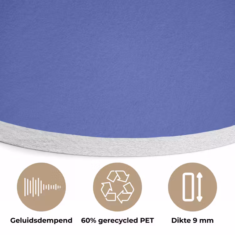 Chinese - Blue - Blauw Akoestische PET Vilt - Rond klein 838 -closeup_NL