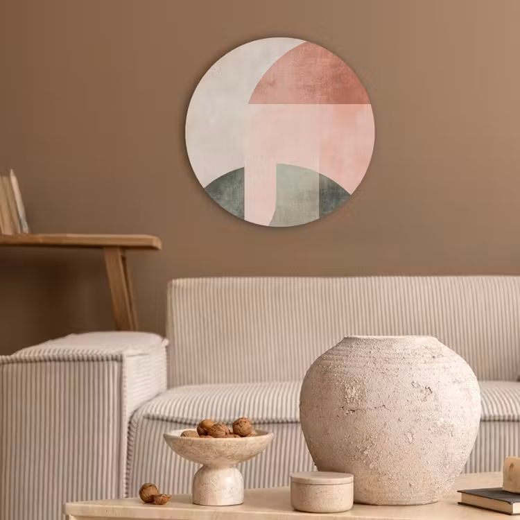 Cirkel - Abstract - Roze Akoestische PET Vilt - Rond klein -sfeer1