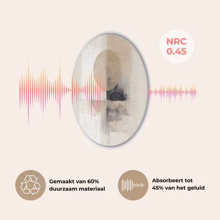 Cirkel - Compositie - Diepte - Beige Akoestische PET Vilt - Rond klein -USP_NL