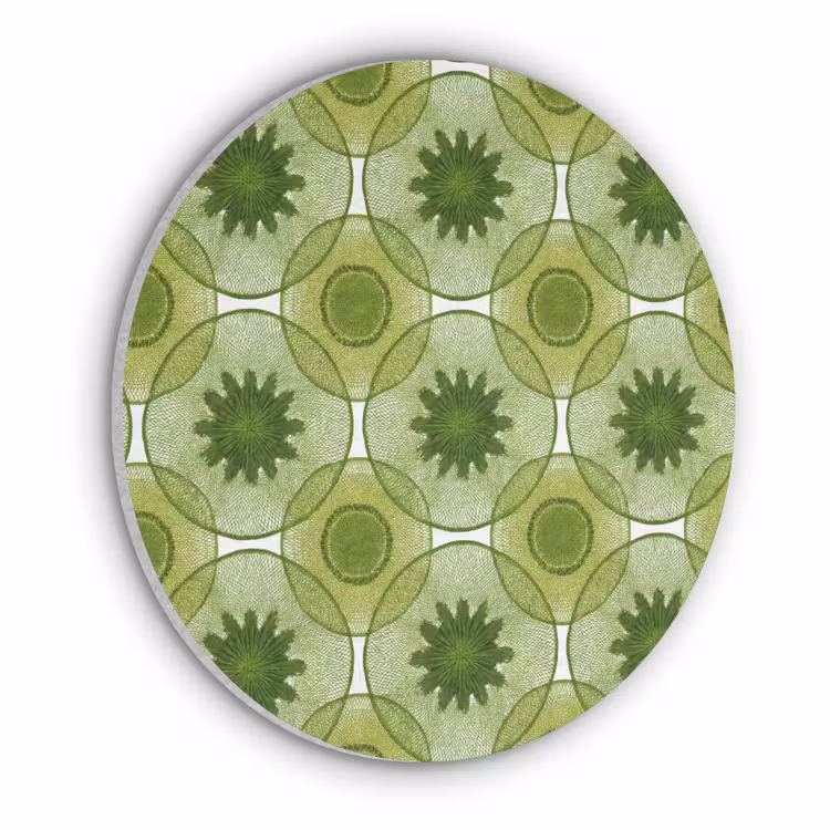 Cirkels - Patroon - Groen Akoestische PET Vilt - Rond klein 838 -3d
