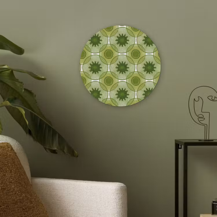 Cirkels - Patroon - Groen Akoestische PET Vilt - Rond klein 838 -sfeer2
