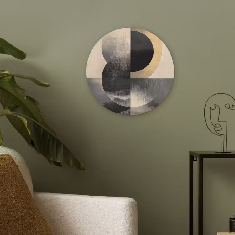 Cirkels - Schaduw - Abstract Akoestische PET Vilt - Rond klein -sfeer2