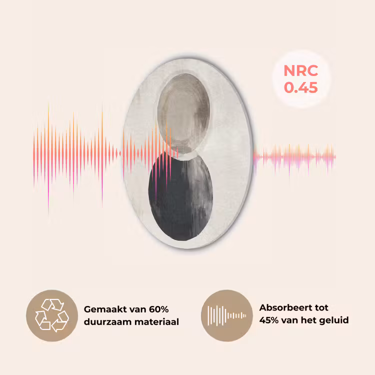 Cirkels - Vorm - Beige - Abstract Akoestische PET Vilt - Rond klein -USP_NL