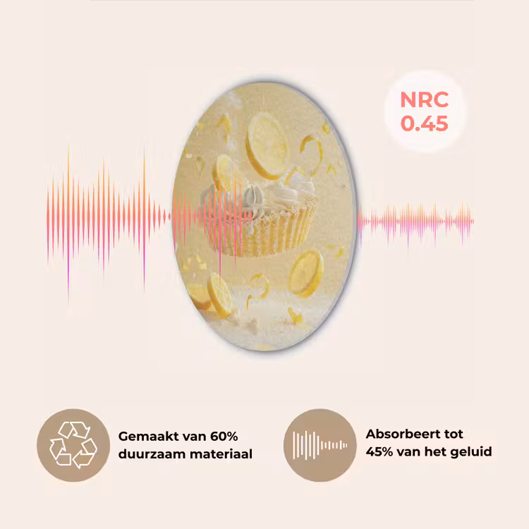 Citroen - Taart - Eten - Geel Akoestische PET Vilt - Rond klein -USP_NL