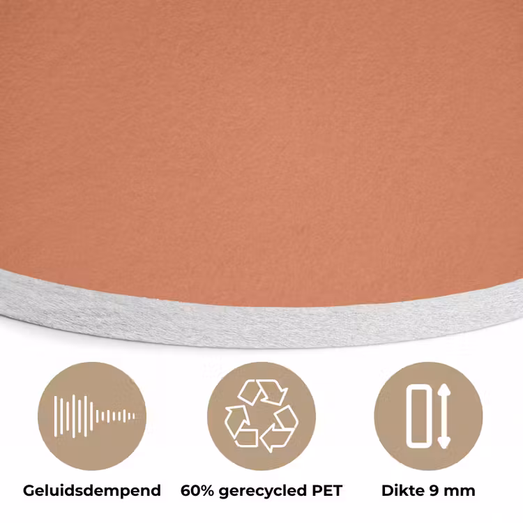 Classic - Terracotta - Oranje Akoestische PET Vilt - Rond klein 838 -closeup_NL