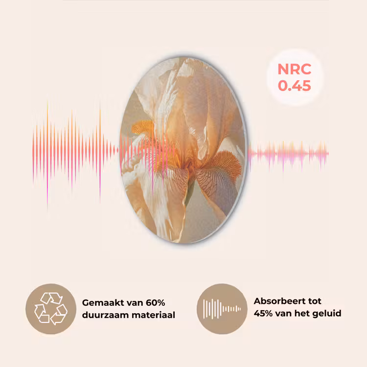 Close up - Oranje - Iris Akoestische PET Vilt - Rond klein -USP_NL
