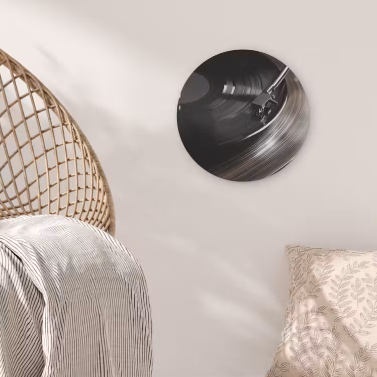 Close-up - Vinylplaat - Platenspeler - Zwart Akoestische PET Vilt - Rond klein -sfeer4