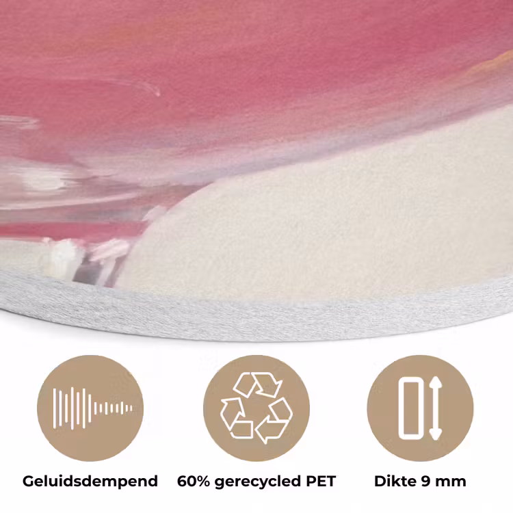 Cocktail - Framboos - Drank - Modern - Roze Akoestische PET Vilt - Rond klein -closeup_NL