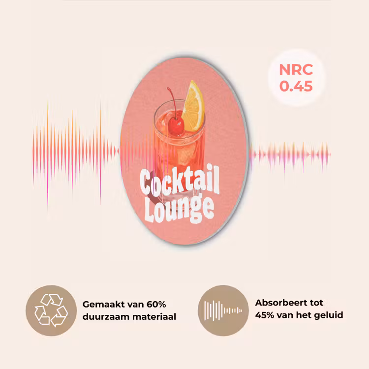 Cocktail Lounge - Glas - Koraal Akoestische PET Vilt - Rond klein -USP_NL