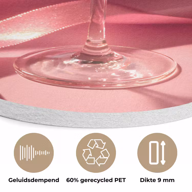 Cocktail - Pink - Luxe Akoestische PET Vilt - Rond klein -closeup_NL