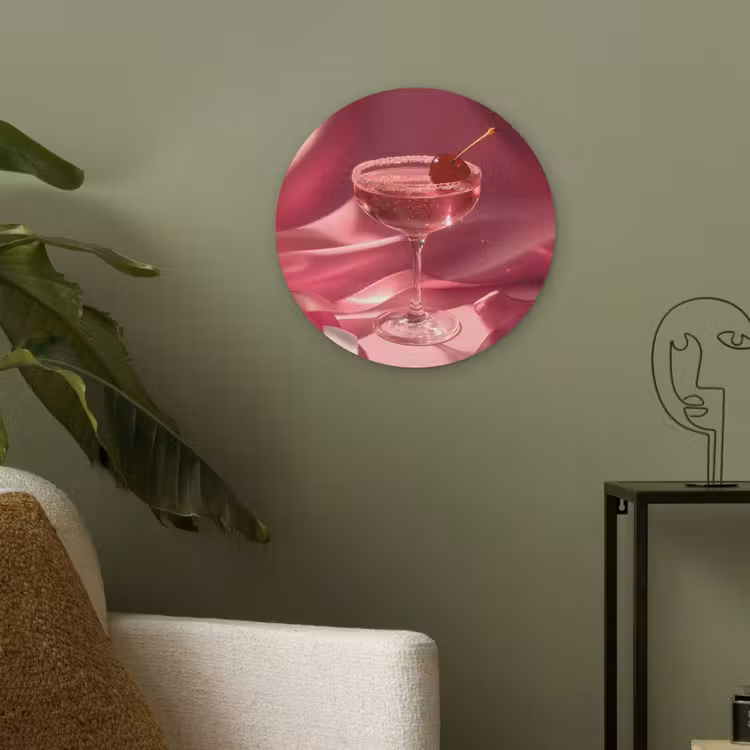 Cocktail - Pink - Luxe Akoestische PET Vilt - Rond klein -sfeer2