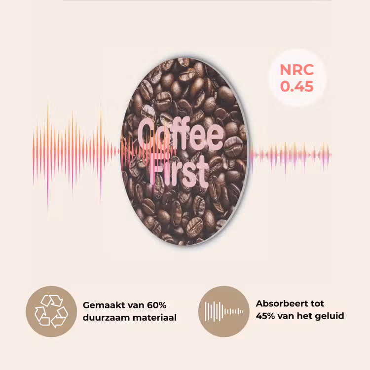 Coffee First - Koffiebonen - Roze Akoestische PET Vilt - Rond klein -USP_NL
