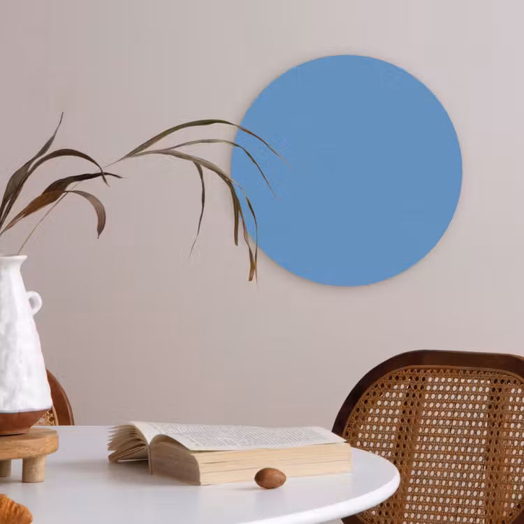 Cornflower - Blue - Blauw Akoestische PET Vilt - Rond klein 838 -sfeer3
