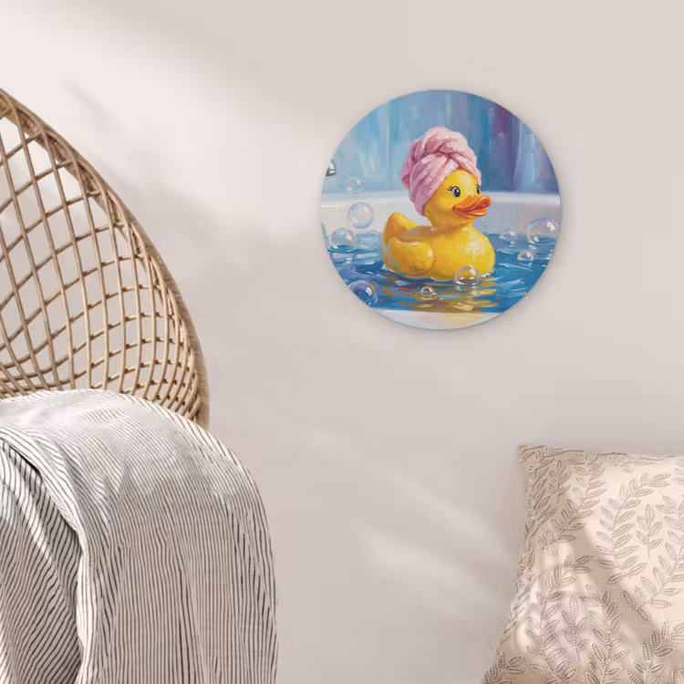 Creatief - Badeend - Kleurrijk Akoestische PET Vilt - Rond klein -sfeer4