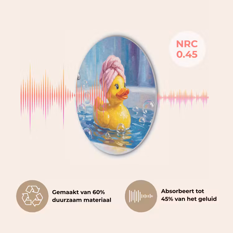 Creatief - Badeend - Kleurrijk Akoestische PET Vilt - Rond klein -USP_NL