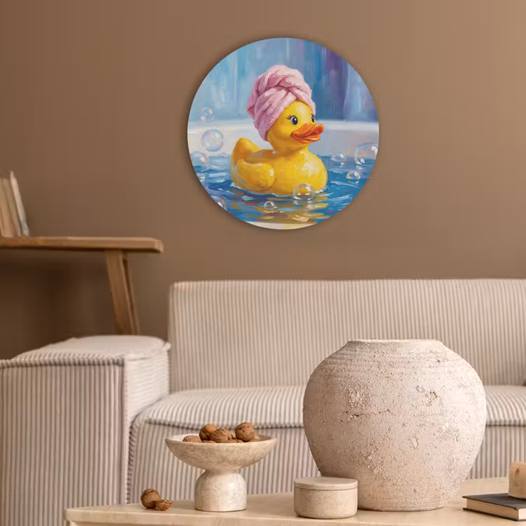 Creatief - Badeend - Kleurrijk Akoestische PET Vilt - Rond klein -sfeer1