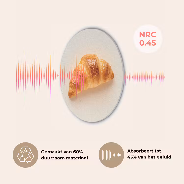 Croissant - Brood - Beige Akoestische PET Vilt - Rond klein -USP_NL