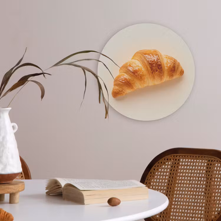 Croissant - Brood - Beige Akoestische PET Vilt - Rond klein -sfeer3