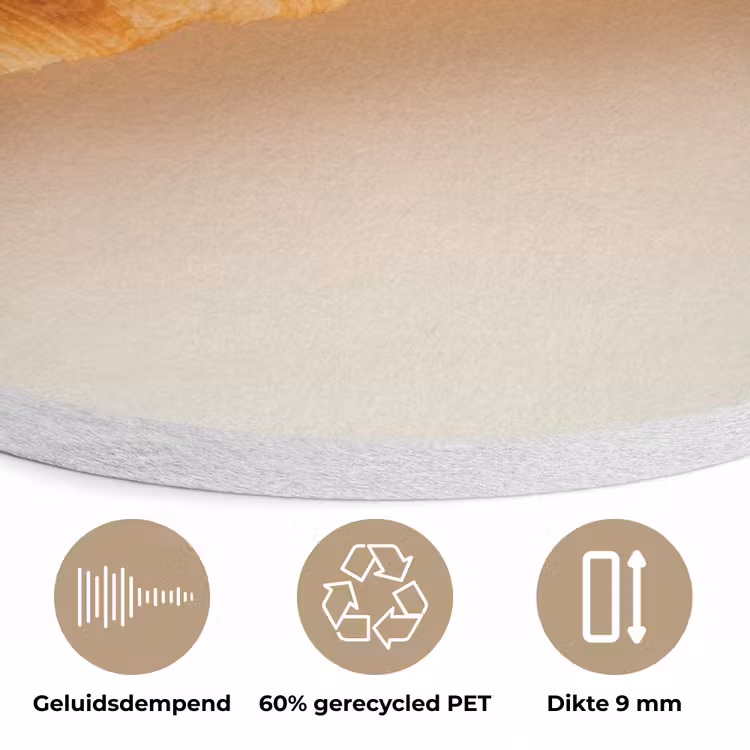 Croissant - Brood - Beige Akoestische PET Vilt - Rond klein -closeup_NL