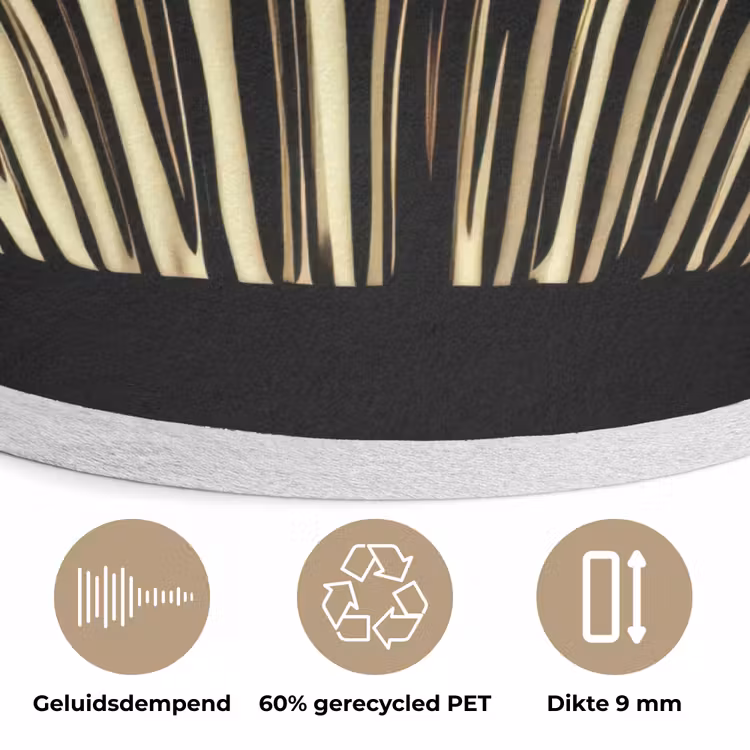 Cupcake - Eten - Goud - Zwart Akoestische PET Vilt - Rond klein -closeup_NL
