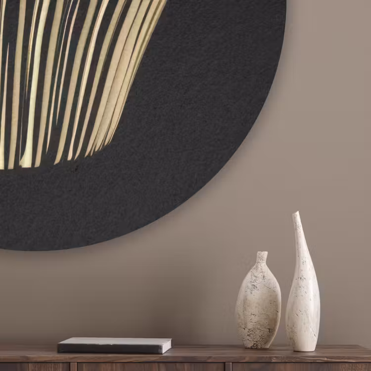 Cupcake - Eten - Goud - Zwart Akoestische PET Vilt - Rond klein -sfeer5_closeup