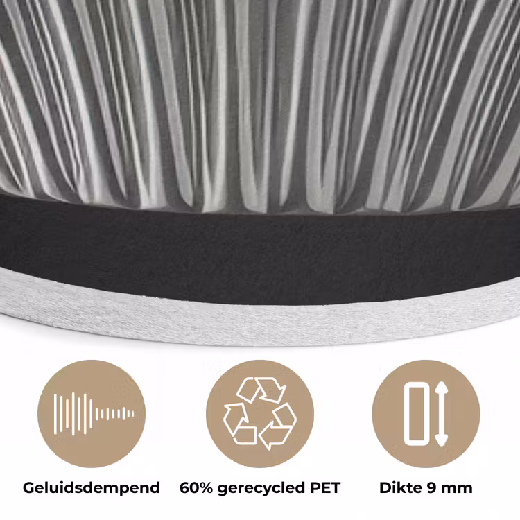 Cupcake - Luxueus - Zilver Akoestische PET Vilt - Rond klein -closeup_NL