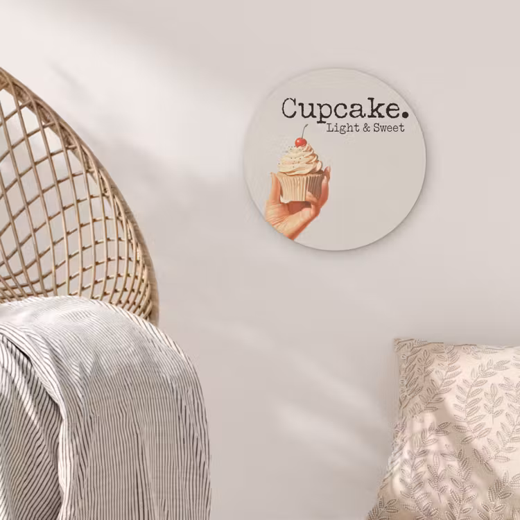Cupcake - Zoet - Kers Akoestische PET Vilt - Rond klein -sfeer4