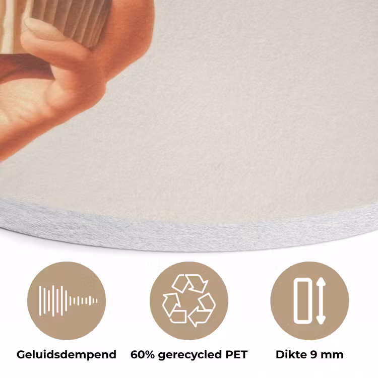 Cupcake - Zoet - Kers Akoestische PET Vilt - Rond klein -closeup_NL
