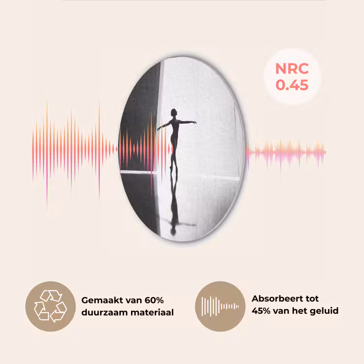 Danser - Silhouette - Kunst - Modern - Zwart-wit Akoestische PET Vilt - Rond klein -USP_NL