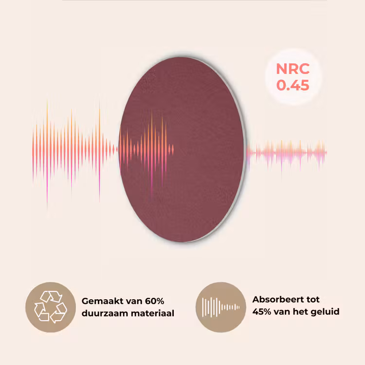 Dark - Garnet - Rood Akoestische PET Vilt - Rond klein 838 -USP_NL