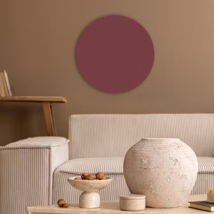Dark - Garnet - Rood Akoestische PET Vilt - Rond klein 838 -sfeer1