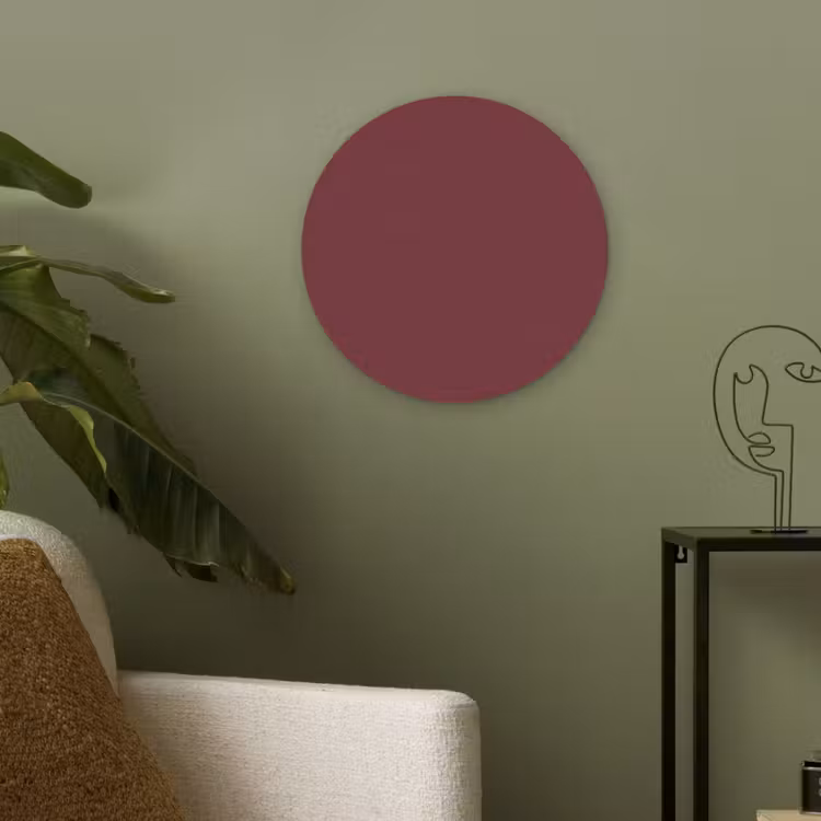 Dark - Garnet - Rood Akoestische PET Vilt - Rond klein 838 -sfeer2