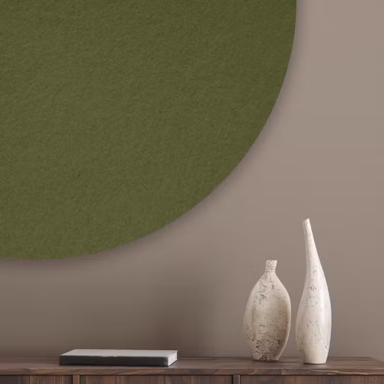 Dark - Olive - Groen Akoestische PET Vilt - Rond klein 838 -sfeer5_closeup