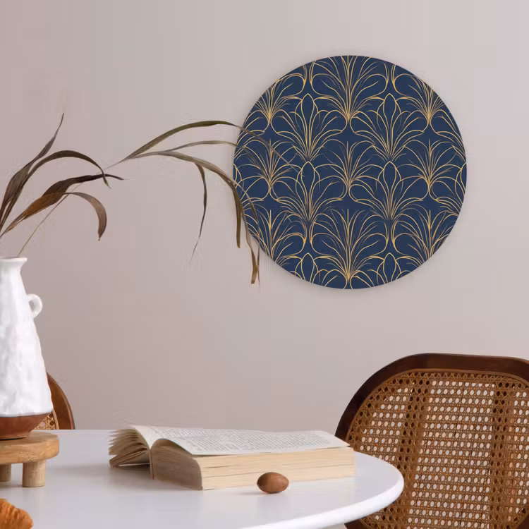 Deco - Waaier - Blauw Akoestische PET Vilt - Rond klein 838 -sfeer3