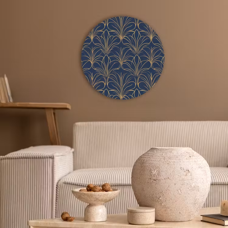 Deco - Waaier - Blauw Akoestische PET Vilt - Rond klein 838 -sfeer1