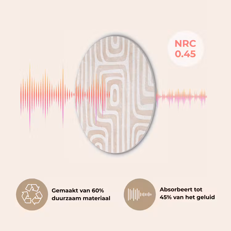 Decoratief - Labyrint - Beige Akoestische PET Vilt - Rond klein -USP_NL