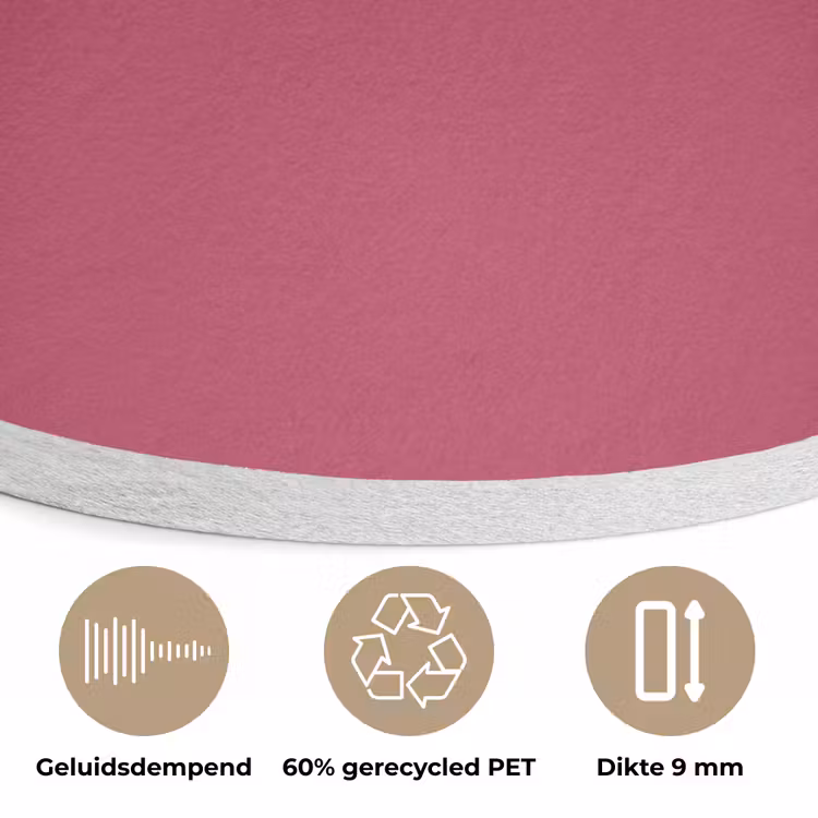 Deep - Berry - Rood Akoestische PET Vilt - Rond klein 838 -closeup_NL