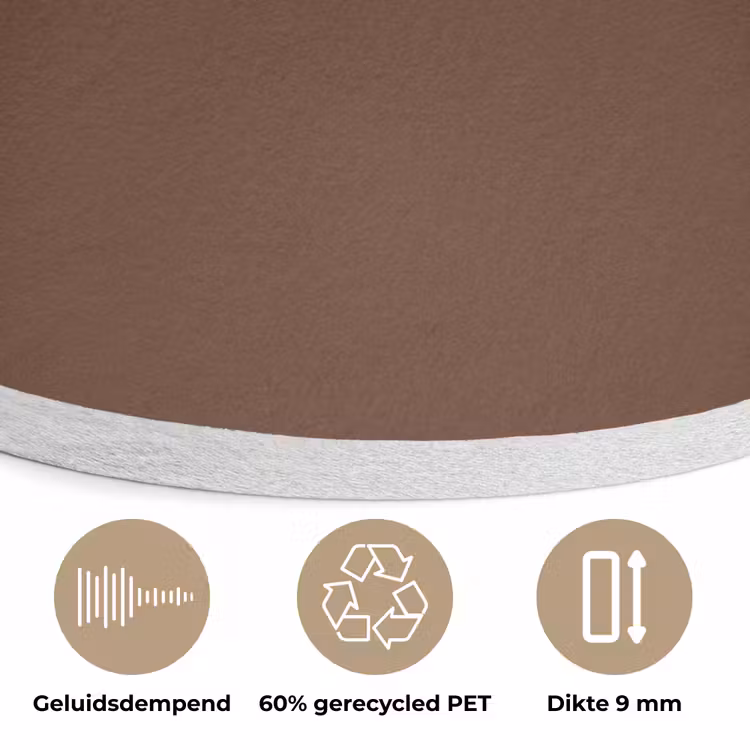 Deep - Clay - Brown - Bruin Akoestische PET Vilt - Rond klein 838 -closeup_NL