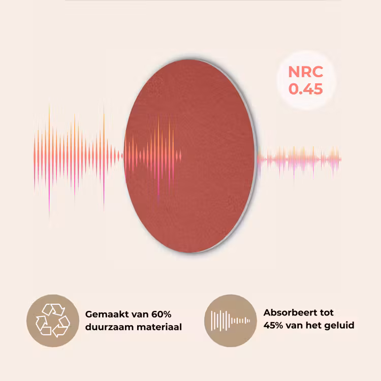 Deep - Crimson - Rood Akoestische PET Vilt - Rond klein 838 -USP_NL
