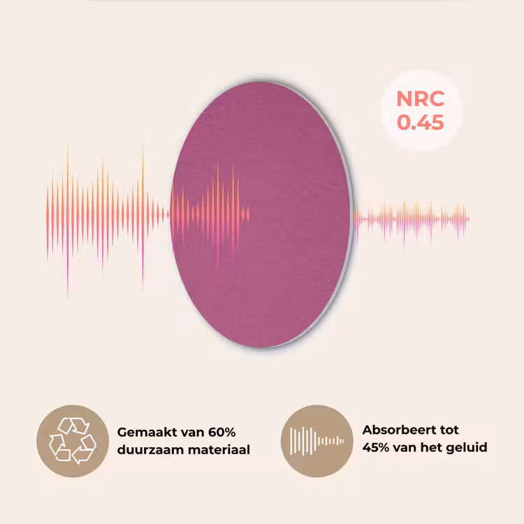Deep - Magenta - Paars Akoestische PET Vilt - Rond klein 838 -USP_NL
