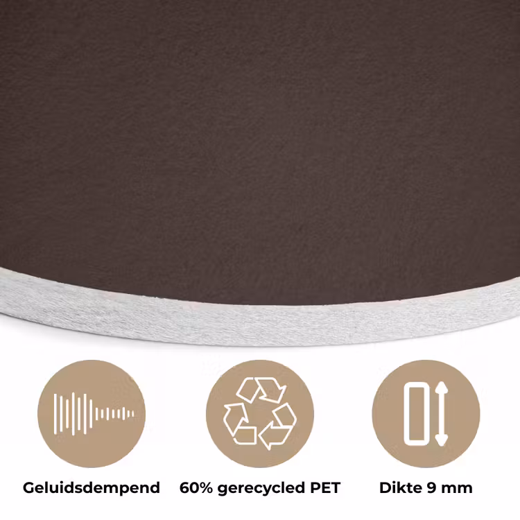 Deep - Obsidian - Bruin Akoestische PET Vilt - Rond klein 838 -closeup_NL