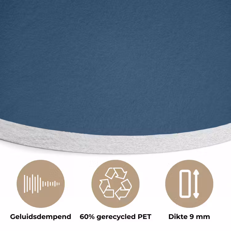 Deep - Ocean - Blauw Akoestische PET Vilt - Rond klein 838 -closeup_NL
